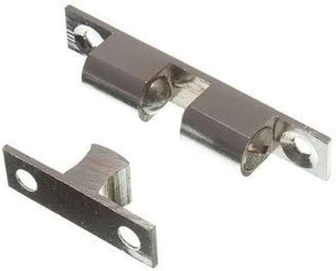 ADJUSTABLE DOUBLE SPRUNG BALL CATCH LATCH CHROME 60MM + SCREWS (Pack of 10)