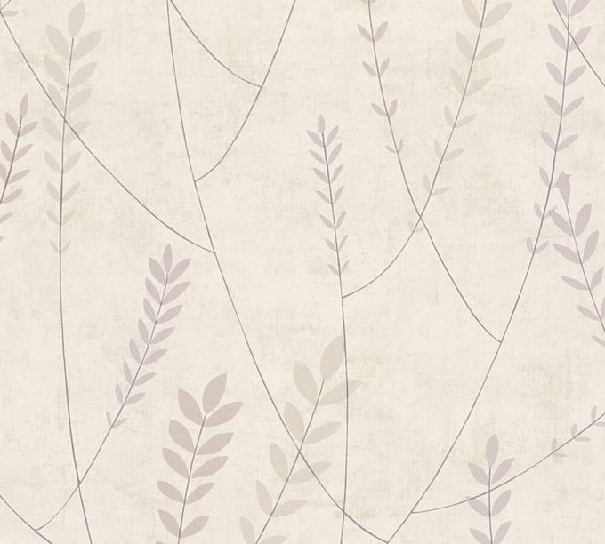 TAKJES EN BLADEREN BEHANG | Grafisch - Grijs Crème Beige - A.S. Création Nordic Feeling