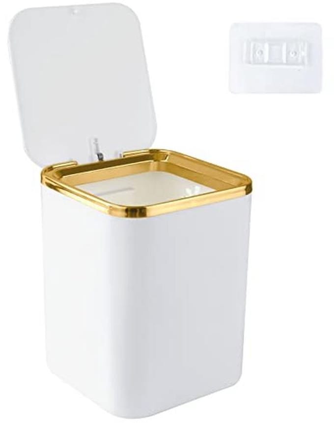 Kleine tafelafvalemmer met deksel 2,8 l - Compacte mini-afvalemmer voor interieur en kantoor