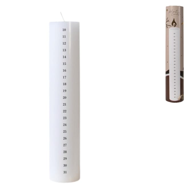 Senza - Kerst Adventskaars - Wit - 25 cm