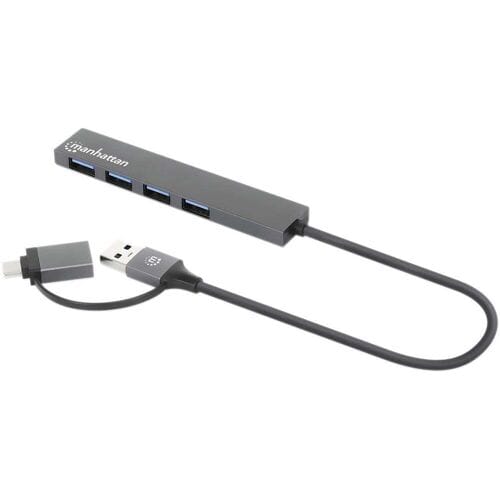 Manhattan 181006 181006 USB-hub 4 poorten USB-A USB 3.0 5 GBit/s Space grijs