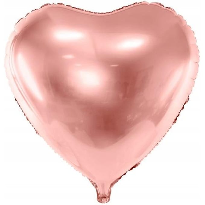 PARTYDECO - Metallic roségouden aluminium hart ballon