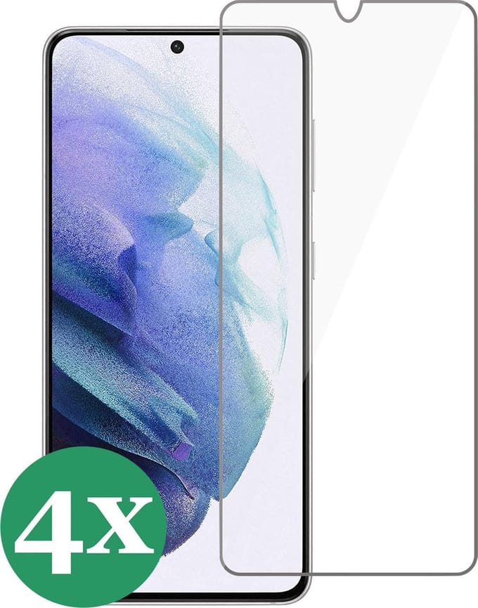 Screenprotector geschikt voor Samsung Galaxy S21 FE - Screen Protector Glas Beschermglas - 4 Stuks