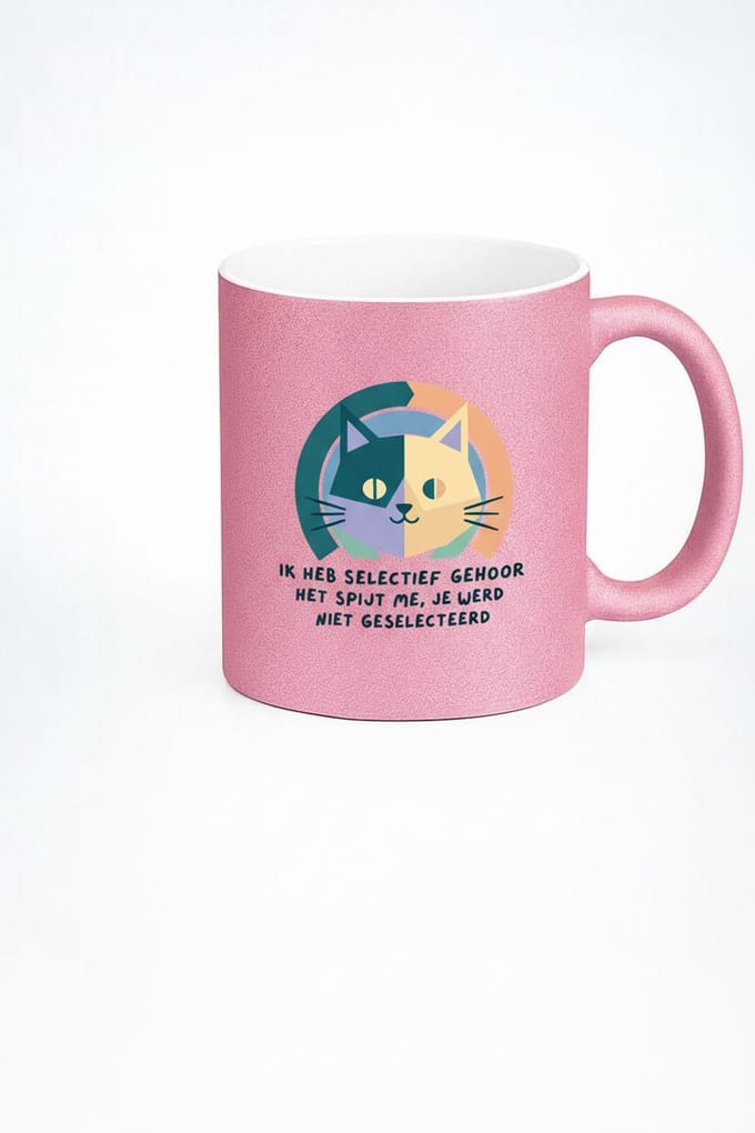 Selectief Gehoor Kat Mok - Koffiemok met leuke print