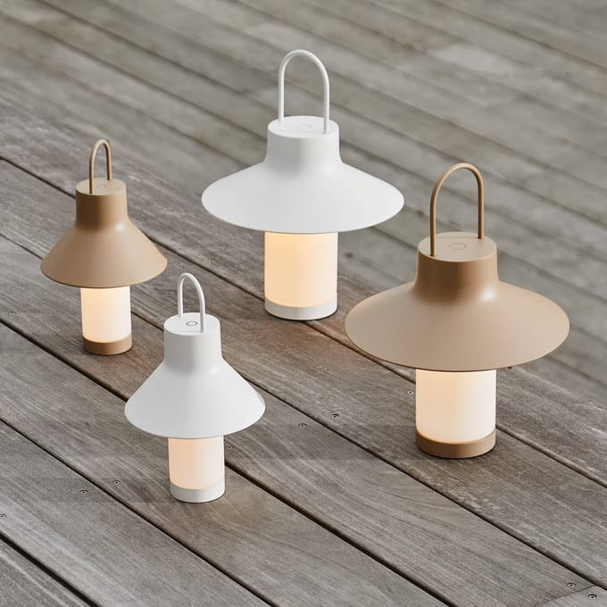 LOOM DESIGN LED tafellamp op accu Shadow Small, wit, IP65
