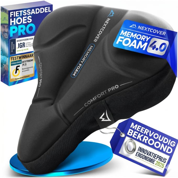 Nextcover CoverPro Zadelhoes - Memory Foam 4.0 - Ergonomisch - Cityfiets