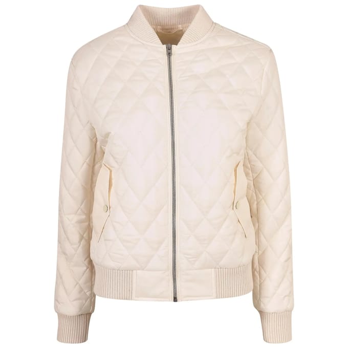 Urban Classics - Diamond Quilt Nylon Jacket - M - Ivoorkleurig