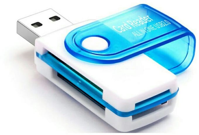 Go Go Gadget - Multifunctionele SD kaart-lezer - Naar USB - Lezer voor micro SD SD MS M2 kaart - Blauw