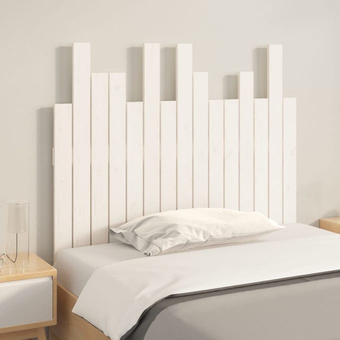vidaXL - Hoofdbord - wandmontage - 95,5x3x80 - cm - massief - grenenhout - wit