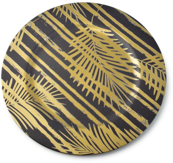 MONDEX - BLANCHE platte schaal - 33 x 33 x 2 cm - decoratief - Zwart / Goud