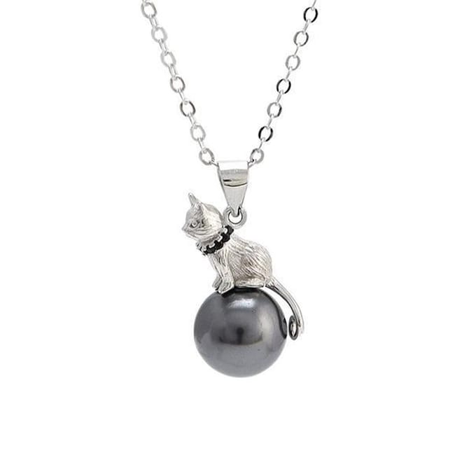 Zilveren Ketting - Parelketting Kat - Kattenketting