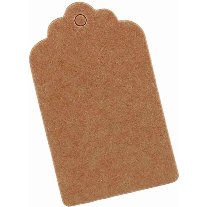 5x3cm Kraftpapier Cadeaulabels Bruiloft Verjaardag Schelpvormig Label Blanco Naamkaart 100x brown