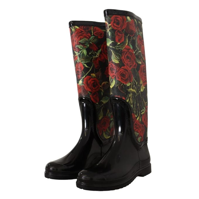 Dolce & Gabbana Zwarte Polyvinyl Regenlaarzen