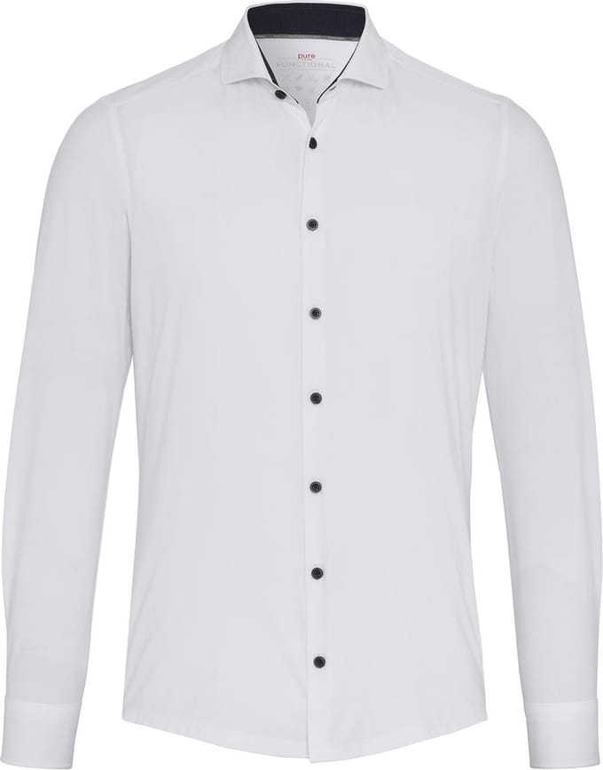 Pure The Functional Shirt Wit - Maat 41 - Heren - Overhemden Formeel