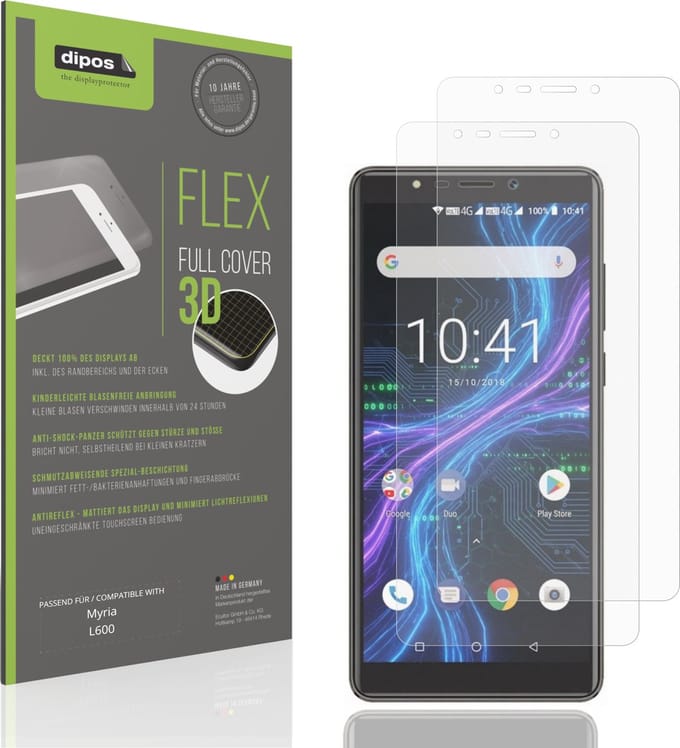 dipos FLEX – 2x Matte Screenprotector geschikt voor Myria L600 | Volledige Schermbescherming | Case-Friendly