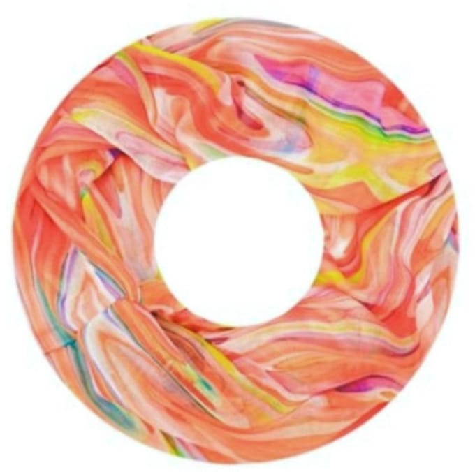 Dunne Colsjaal - Print - (25593#) - Oranje/Ecru