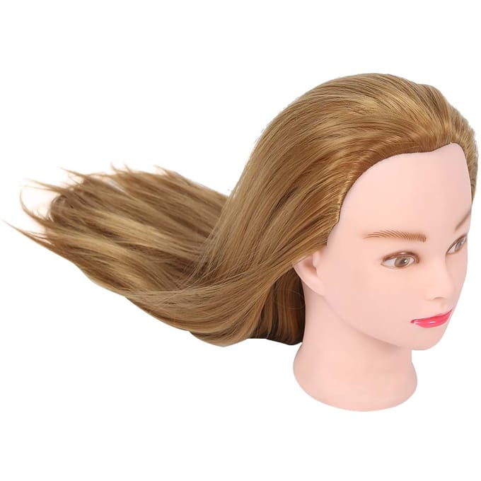 Pruik Haar Mannequin Hoofd Haarstyling Vlechten Salon Training Oefenhoofd Model 70cm beige