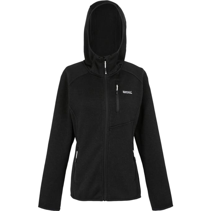 Regatta Dames/Dames Newhill Marl Fleecejas met capuchon (Zwart)