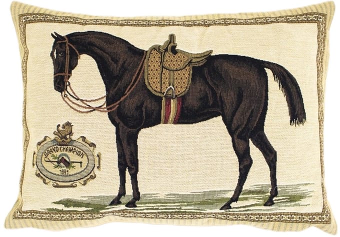 gobelin kussen paard zadel bruin 30x45cm