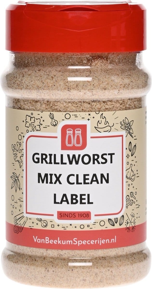 Van Beekum Specerijen - Grillworst Mix Clean Label - Strooibus 130 Gram