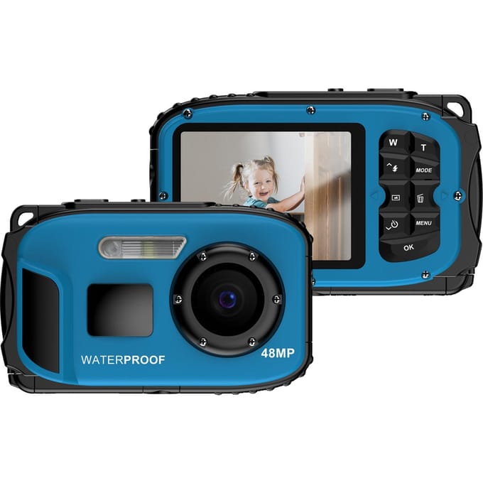 1080P Waterdichte Digitale Camera 48MP Digitale Videocamera 2.4 Inch IPS Scherm IP68 5M Body blauw