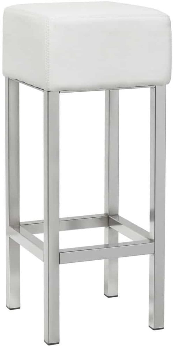 Barkruk Design met chrome frame en zitting wit