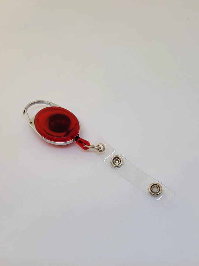 Jumada's - Badgehouder - Clip en Trekkoord - Rood Transparant
