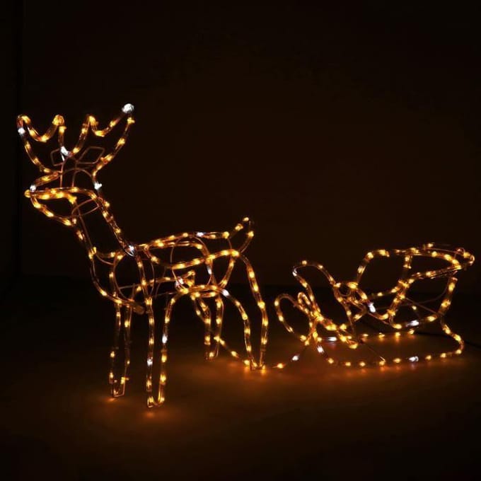 Springos Rendier Met Slee | Binnen & Buiten | 264 LED Lampjes
