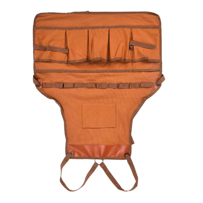 Buitencanvas Schort Multifunctioneel Houtbewerkingsschort voor Tuinieren Kamperen Barbecue brown