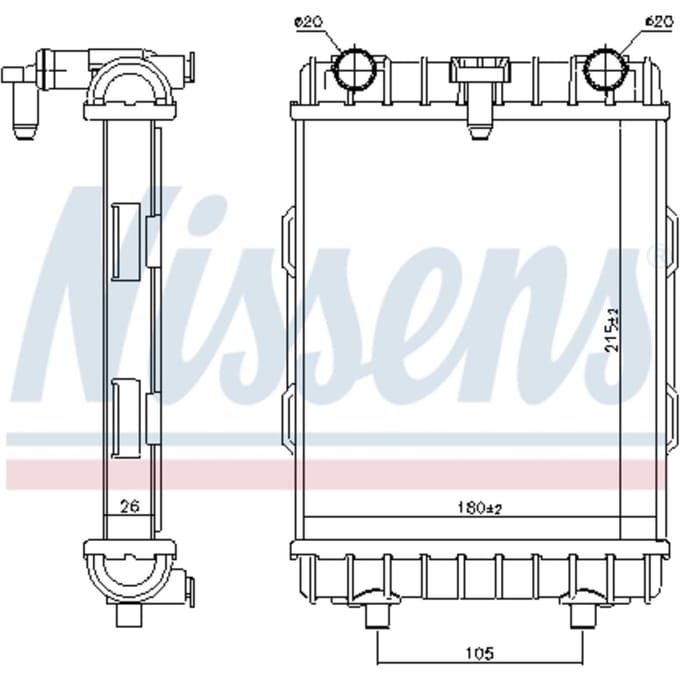 Radiator, motorkoeling NISSENS 606645
