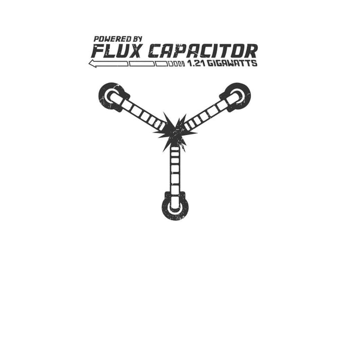 Back to the Future Powered By Flux Capacitor T-shirt - Wit - M