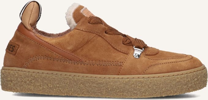 Shabbies Chewy Unna Sneakers - Suède - Dames - Camel - Maat 37