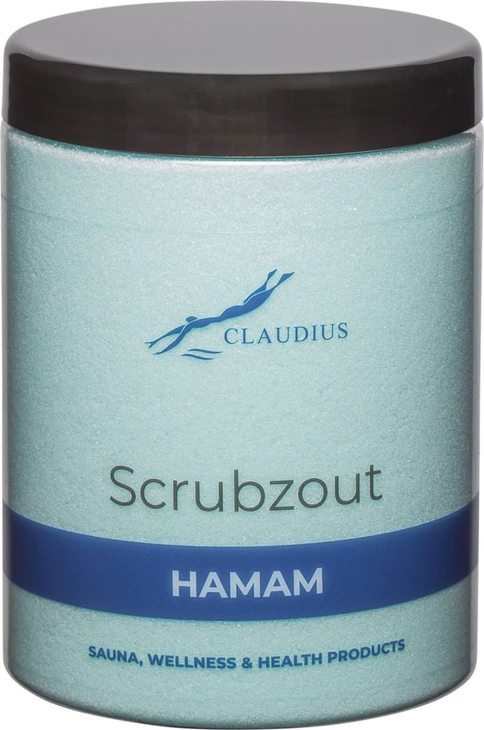 Scrubzout Hamam in handige pot - 1250 gram - met zwarte deksel - Hydraterende Lichaamsscrub