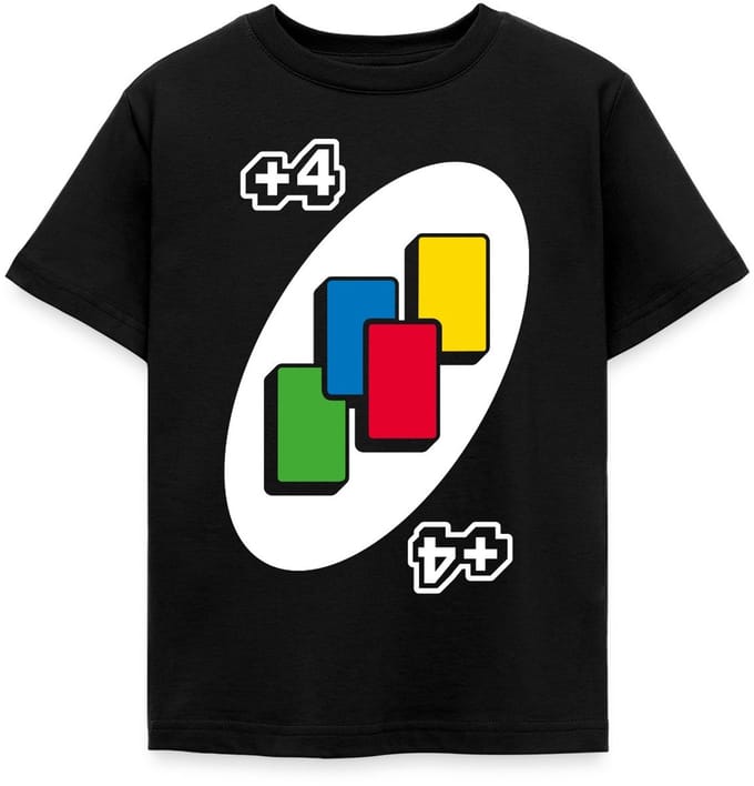 UNO +4 Kaart Kostuum Neem-4 T-Shirt Kinderen