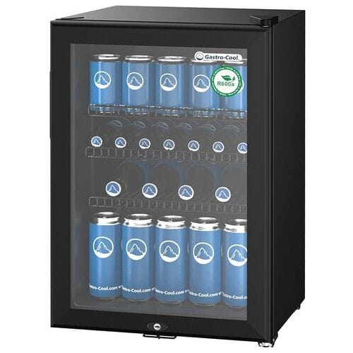 GASTRO-COOL Minibar koelkast - 430mm - 62 liter - 1 glazen deur - Zwart zwart