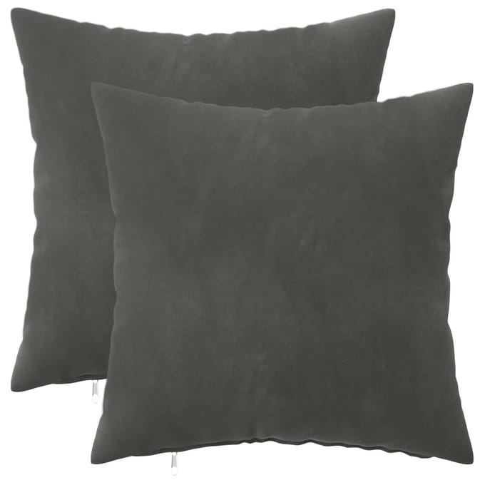 vidaXL - Kussensloop - 2 - pcs - HEERLEN - Donkergrijs - 30 - x - 30 - cm - Fluweel