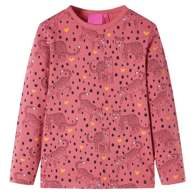 vidaXL - Kinderpyjama - met - lange - mouwen - 92 - oudroze