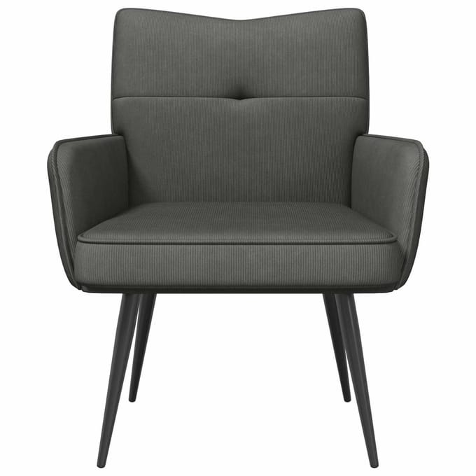 vidaXL - Fauteuil - Donkergrijs - Corduroy - stof