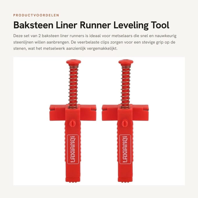 Dailygoods - Baksteen Liner Runner Leveling Tool Set van 2