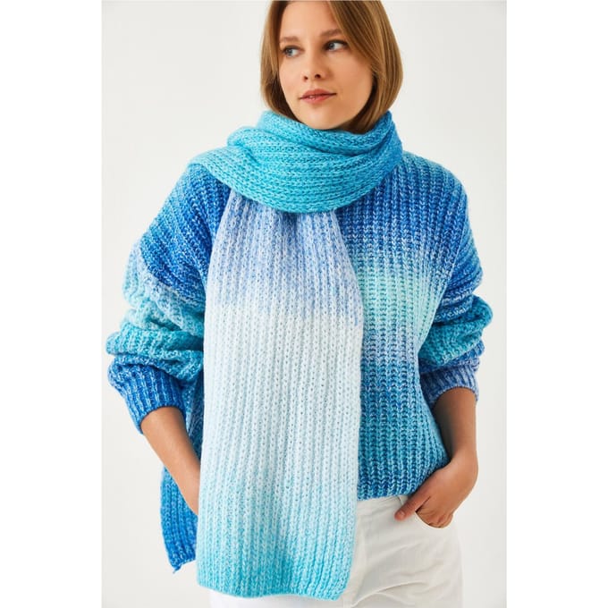 Gradient Geribbelde Rondhals Trui