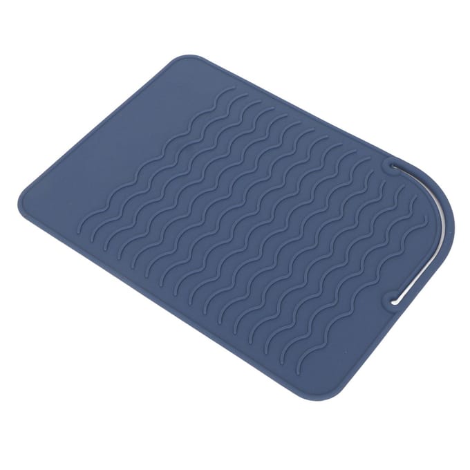 Tapis en silicone isolant thermique à motif ondulé, antidérapant, flexible et résistant aux hautes températures gris