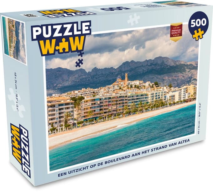 Puzzel Een uitzicht op de boulevard aan het strand van Altea - Legpuzzel - Puzzel 500 stukjes