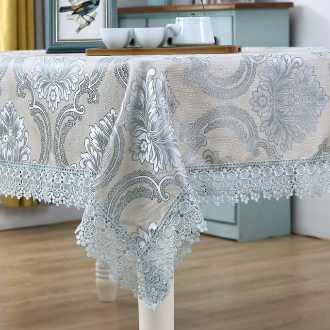 Tafelkleed Jacquard Europees Stijl Tafelkleed Rechthoekig Tafel Thee Tafelkleed Multifunctioneel Handdoek Tafelmat 100*150cm paars