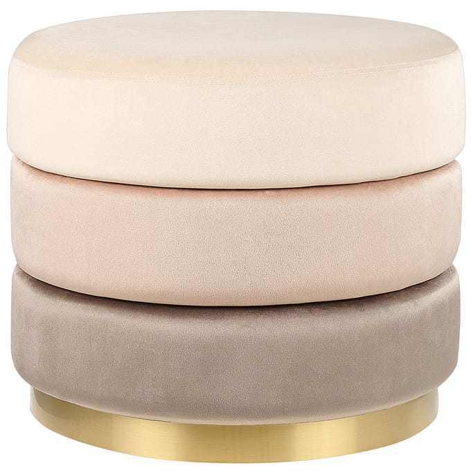 LOUIN - Poef - Beige - Fluweel