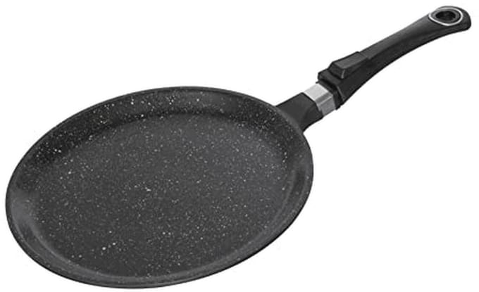 Crêpepan 28 cm met steen-look en gegoten aluminium