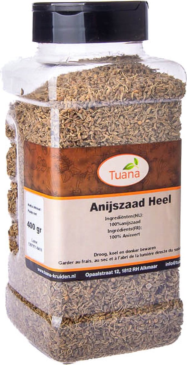 Tuana Kruiden - Anijszaad Heel - Strooibus 400 Gram - Tuanashop - GP-A-0005