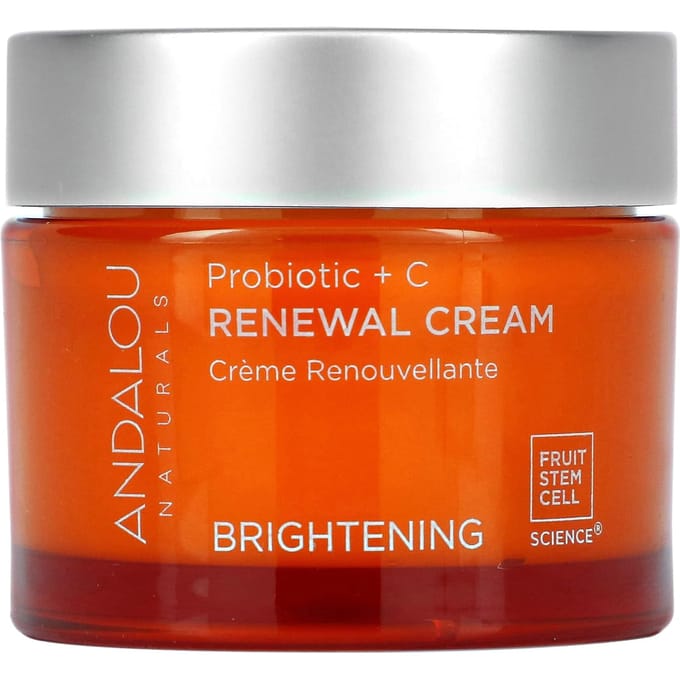 Andalou Naturals, Crème régénératrice, Probiotique + C, Éclaircissante, 1,7 fl oz (50 ml) white