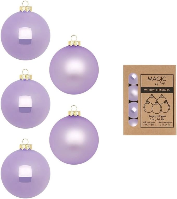 Kerstballen Glas 3 cm 24 Stuks Kartonnen Doos