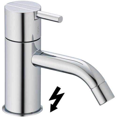 Vola single lever basin mixer with fixed short spout,