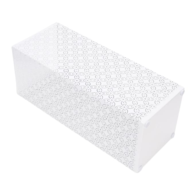 Vierkant Paraplubakrek voor Entree Metalen Parapluhouder Organizer Bak Uitgehold voor Thuis wit